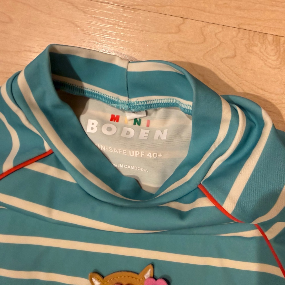 Mini Boden Kitty Cat Rash Guard Set - Picture 3 of 4